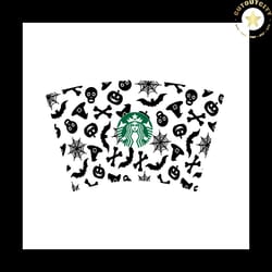halloween starbucks cold cup svg, full wrap for starbucks venti cold cup, custom starbuck