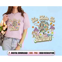 retro you make the whole class shimmer png svg, swiftie teacher png, mirror disco ball svg, funny teacher png sublimatio