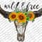 Wild and Free Cow Skull, Sublimation Design Downloads, Country Southern Sublimation Designs Downloads, Cow Horns Png, Western Png - 1.jpg