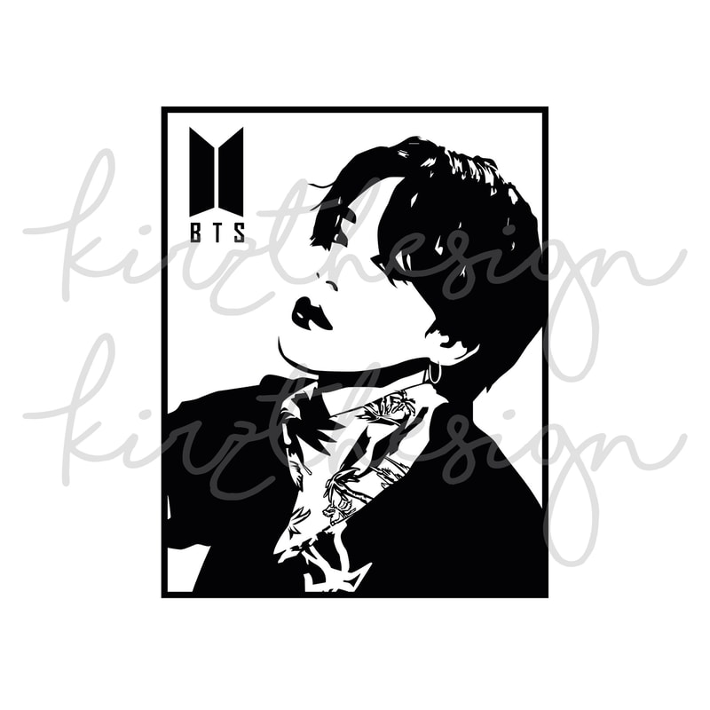 BTS Jimin Stencil Svg, Png, Ai Digital Download cut file template for Cricut silhouette vector - 2.jpg