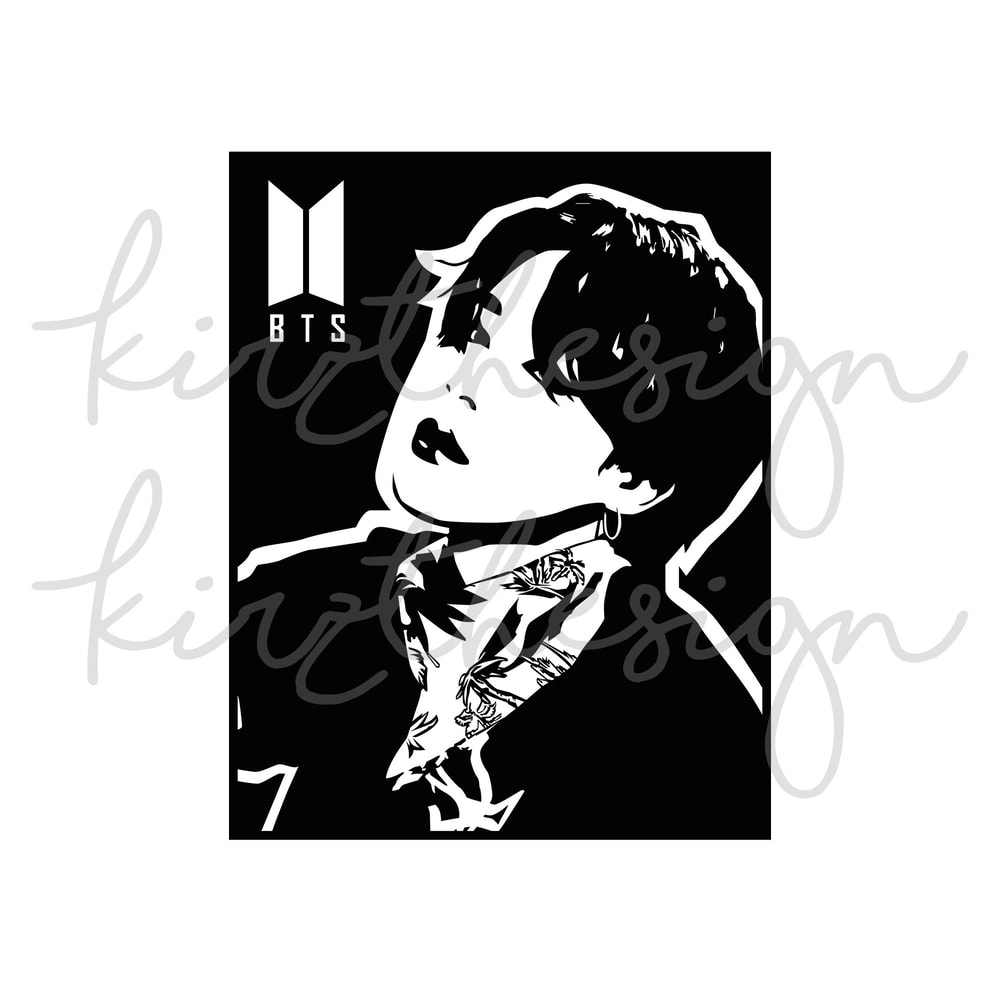 BTS Jimin Stencil Svg, Png, Ai Digital Download cut file template for Cricut silhouette vector - 3.jpg