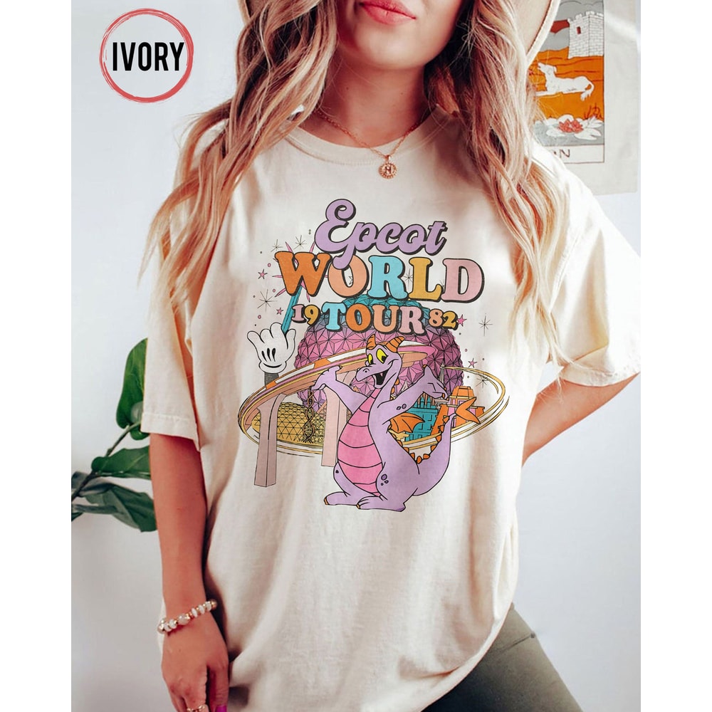 Retro Disney Figment Epcot World Tour 1982 Comfort Colors Shirt, Epcot Figment Shirt, Figment One Little Spark, Purple Dragon, Figment Shirt - 1.jpg