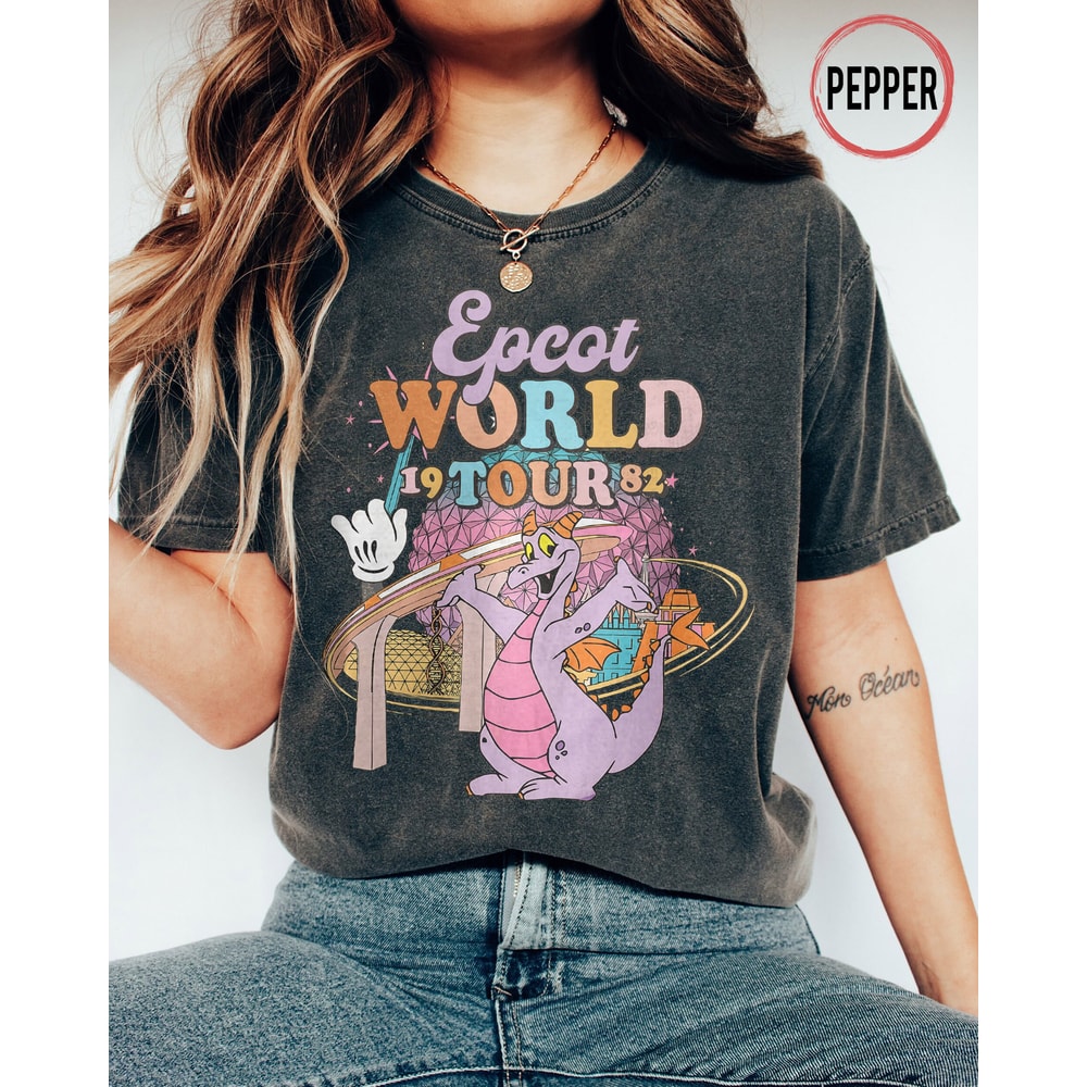 Retro Disney Figment Epcot World Tour 1982 Comfort Colors Shirt, Epcot Figment Shirt, Figment One Little Spark, Purple Dragon, Figment Shirt - 2.jpg