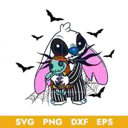 stitch jack skellington svg, jack skellington svg, stitch halloween svg, png dxf eps digital file
