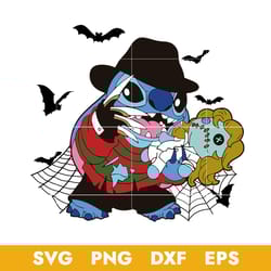 stitch freddy krueger svg, freddy krueger svg, stitch halloween svg, png dxf eps digital file