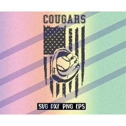 cougars baseball us flag cutfile download svg dxf png eps instant download vector school spirit distressed logo