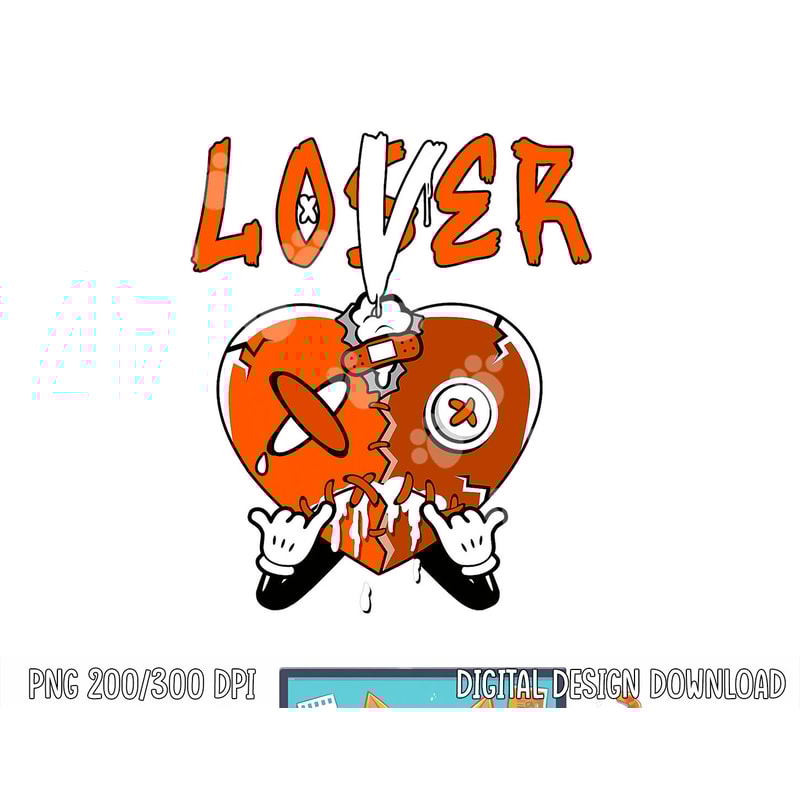 loser lover heart dripping dunk low orange black matching png.jpg