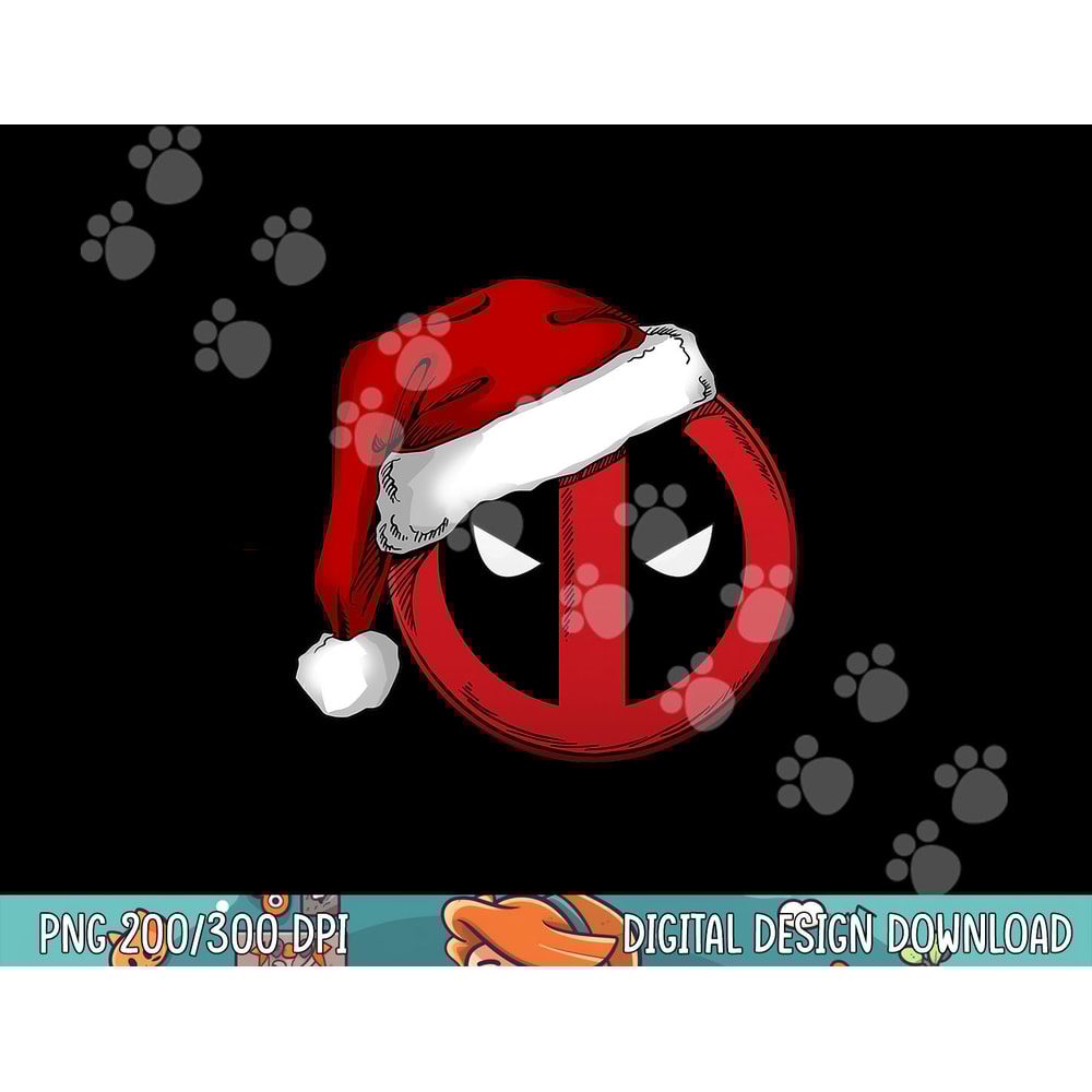 Marvel Deadpool Icon Santa Hat Christmas Graphic png,sublimation copy.jpg