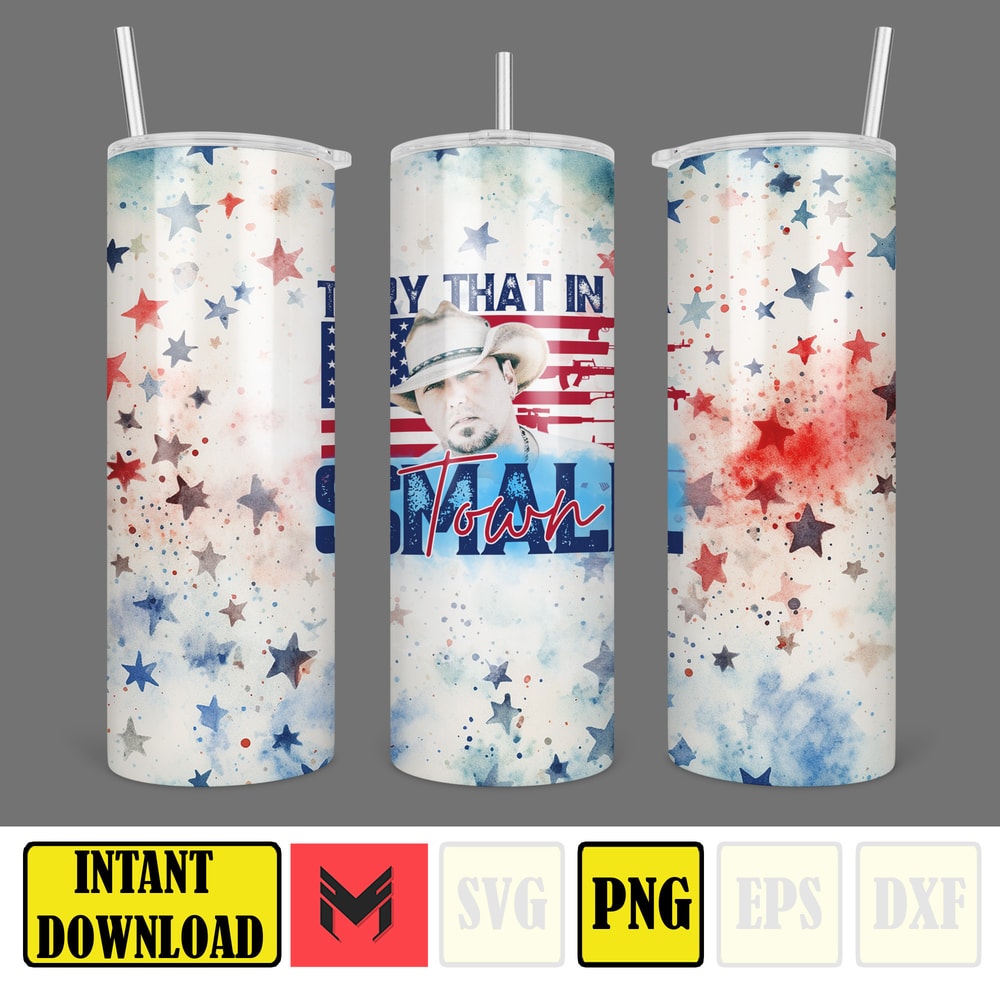Jason Aldean Try that in a small town 20oz skinny tumbler wrap, PNG Digital Print, Sublimation, Instant download (2).jpg