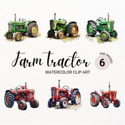 farm red tractor png | farm clipart | watercolor tractor | farm png | truck clipart | farm nursery decor | commercial li