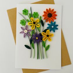 all purpose quilled card | anniversary card | birthday card | greeting card | quilling flowers card | handmade card |