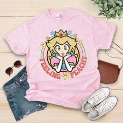 retro princess peach star shirt, princess peach crown mario shirt, feeling peachy shirt, super mario birthday shirt, bir