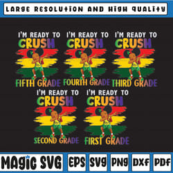 bundle i'm ready to crush grade png ,back to school,custom grade,5th grade,dabbing girl,dabbing black kid,png
