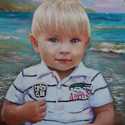 custom oil painting portrait from photo, oil portrait handmade, portrait of kids, bithday gift