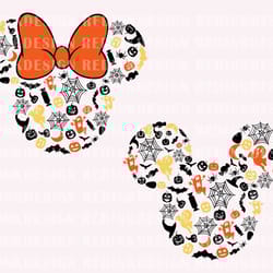 halloween mouse head doodle svg, retro halloween svg, mouse