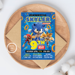 personalized file sonic invitation | sonic birthday invitation | sonic party ,invitation png file only, digital download
