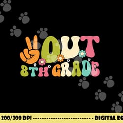 groovy peace out 8th grade teacher kids last day of school png, sublimation copy