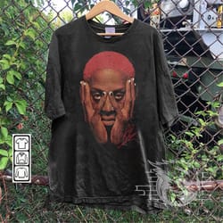dennis rodman shirt, vintage bootleg hip hop sweatshirt, dennis rodman basketball homage 90s retro graphic tee rap unise