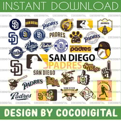 33 files san diego padres svg, cut files, baseball clipart, cricut san diego padres svg, cutting files,mlb svg, clipart