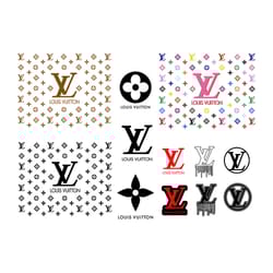 louis vuitton bundle svg, lv logo svg, louis vuitton logo svg, logo svg file cut digital download