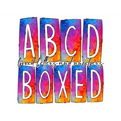 Rainbow Ombre Bright Box Doodle Letters, Western Hand Drawn Doodle Alphabet Set, Sublimation Designs PNG - 17 PATTERN