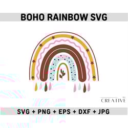 boho rainbow svg, rainbow svg, cute rainbow svg, boho rainbow clipart, hand drawn rainbow, rainbow clipart, boho sticker