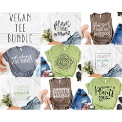 vegan svg bundle - vegan tee bundle - vegan shirt svg for cricut - vegan vibes svg bundle - powered by plants svg - digi