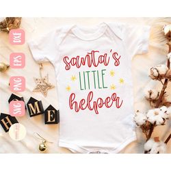 Santa's little helper SVG design - Baby Christmas SVG file for Cricut - Christmas onesie SVG - Cut file