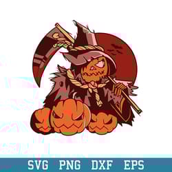 pumpkin grim reaper svg, halloween svg, png dxf eps digital file