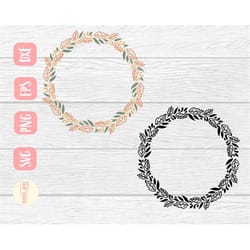 fall leaf wreath svg design - fall wreath svg for cricut - wreath bundle svg - cut file