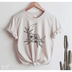 flower moon svg, crescent moon svg, floral moon svg, moon svg, boho svg, hippie svg, celestial svg, witchy svg, luna svg