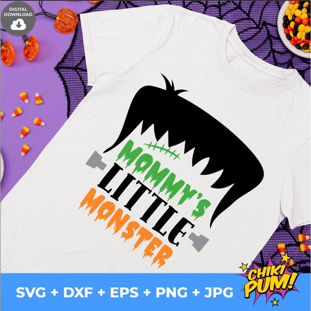 Mommy's little monster svg, So Franken Cute Svg, Silhouette - 4.jpg