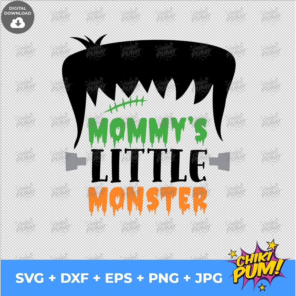 Mommy's little monster svg, So Franken Cute Svg, Silhouette - 5.jpg