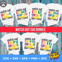 Watch Out SVG Bundle, SVG Cut Files, Hello Grades svg, Instant download, printable vector clip art, Back to School SVG p