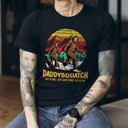 mens daddysquatch tshirt, like a dad just way more squatchy retro tshirt, dadsquatch like a dad, just way more squatchy