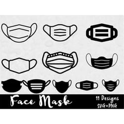 face mask svg bundle, commercial use svg, face mask icon, corona svg, svg files for cricut, face mask clipart, party pro