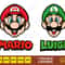 Super Mario and Luigi Faces Heads Names Layered and One Color SVG Clipart Digital Download Sublimation Cricut Cut File Png Dxf Eps Jpg - 1.jpg