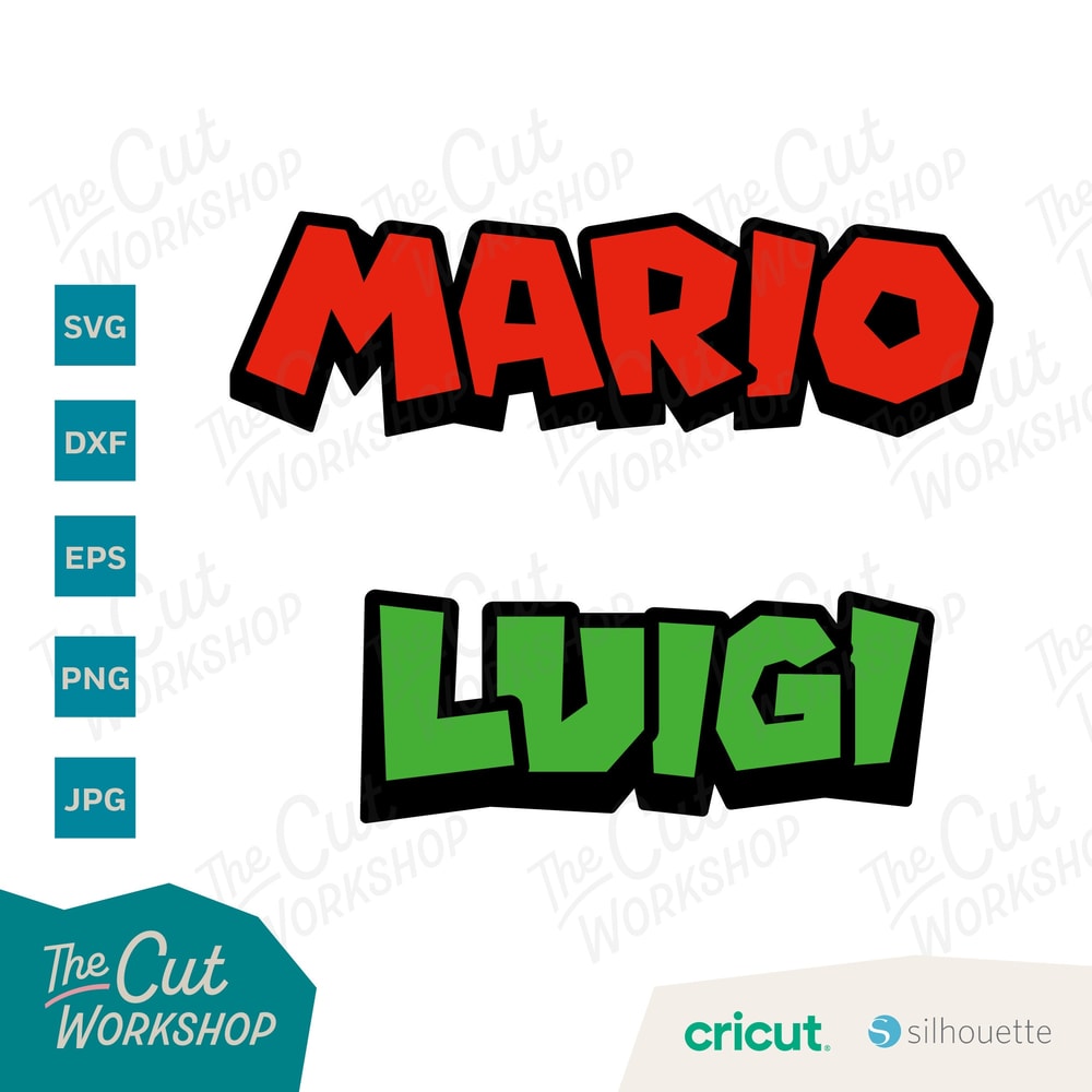 Super Mario and Luigi Faces Heads Names Layered and One Color SVG Clipart Digital Download Sublimation Cricut Cut File Png Dxf Eps Jpg - 3.jpg