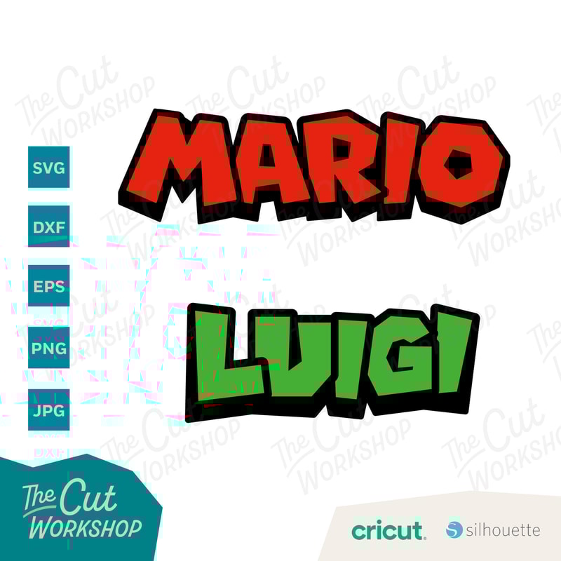 Super Mario and Luigi Faces Heads Names Layered and One Color SVG Clipart Digital Download Sublimation Cricut Cut File Png Dxf Eps Jpg - 3.jpg