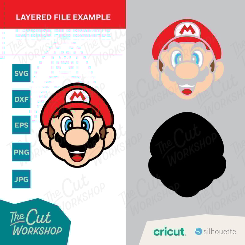 Super Mario and Luigi Faces Heads Names Layered and One Color SVG Clipart Digital Download Sublimation Cricut Cut File Png Dxf Eps Jpg - 4.jpg