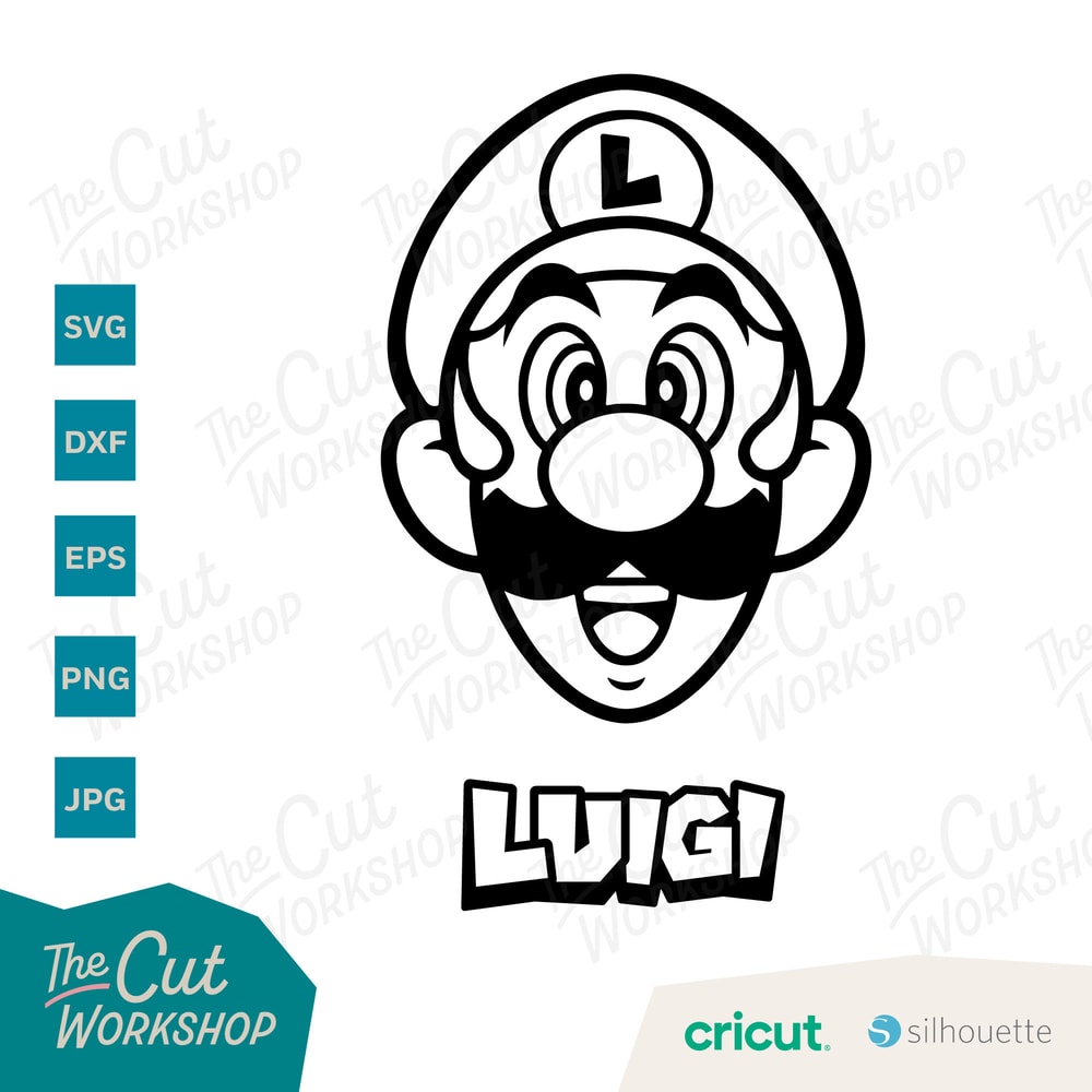 Super Mario and Luigi Faces Heads Names Layered and One Color SVG Clipart Digital Download Sublimation Cricut Cut File Png Dxf Eps Jpg - 6.jpg