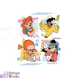 retro 90s disney a goofy movie characters svg file for cricut