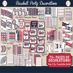 Baseball Cupcake Toppers, Baseball Birthday Party Decorations, Baseball Baby Shower Decorations, Boys Birthday, Baseball
