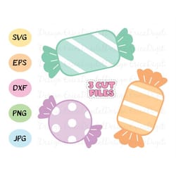 cute candy svg cut file kawaii holiday candies vector sweet cutting file eps dxf silhouette cameo curio cricut vinyl hal