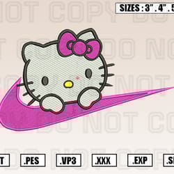 nike hello kitty girl embroidery machine designs instant digital download pes file