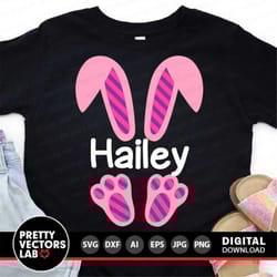 bunny svg, easter cut files, easter bunny svg dxf eps png, baby girl svg, kids shirt design, rabbit ears and feet clipar