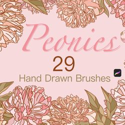 stamp brush peonies for procreate