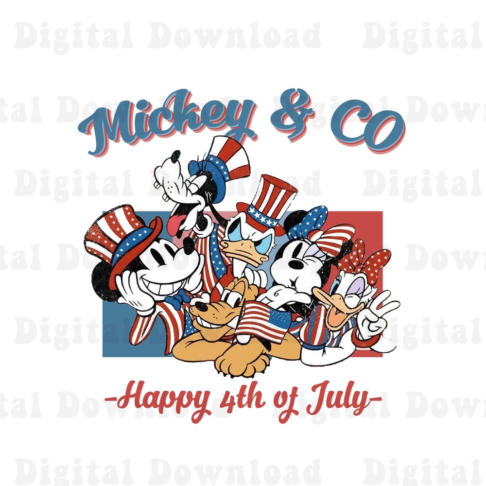 Mickey & CO 4th Of July Png, Happy Fourth Of July Png, Mickey And Friends American Png, Patriotic Png, Independence Day Png - 1.jpg