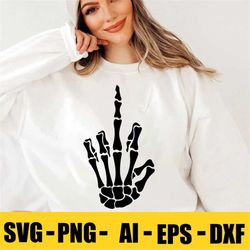 Funny Skeleton Middle Finger Instant Download SVG, PNG, EPS, dxf, Ai digital download