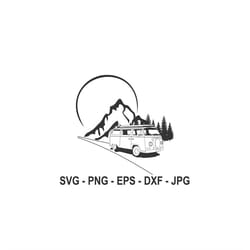 camper svg,camping svg,camper silhouette,instant download,svg, png, eps, dxf, jpg digital download